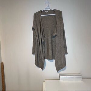 Women's Backdrop medium Open Front Cardigan Sweater cotton wool alpaca beige.